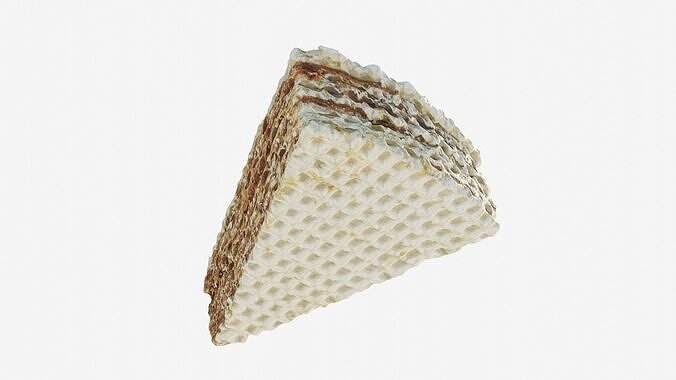 3D Scan Chocolate Wafer Slice Layered Waffle cake Low-poly 3D model 7