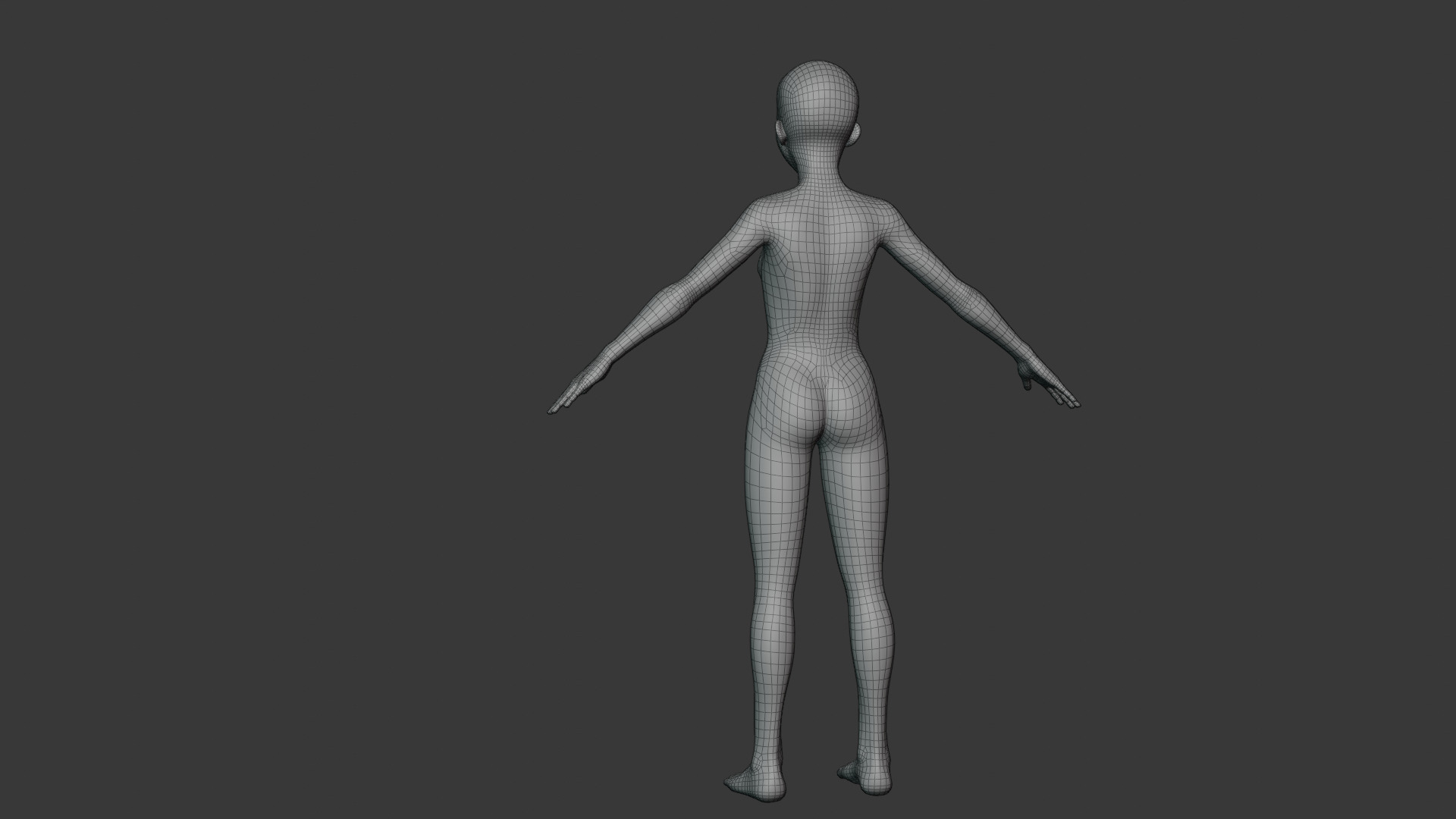 Stylized Girl Body Base Mesh Rigged with IK FK Switch Low-poly 3D model_19