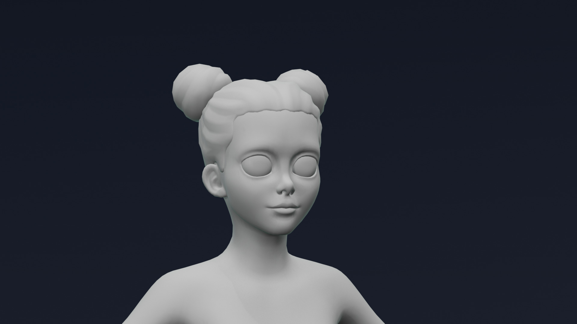 Stylized Girl Body Base Mesh Rigged with IK FK Switch Low-poly 3D model_7