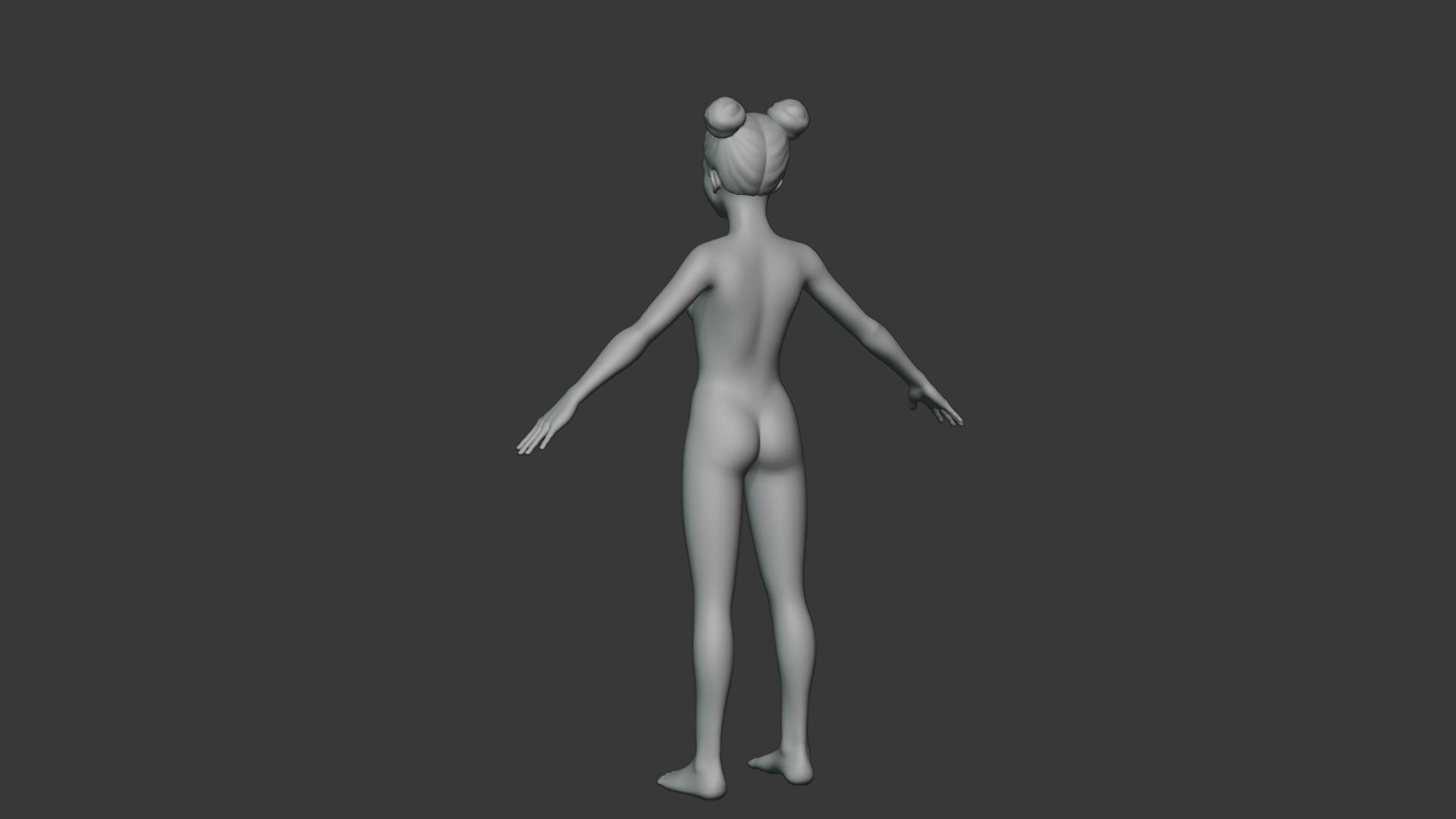 Stylized Girl Body Base Mesh Rigged with IK FK Switch Low-poly 3D model_15