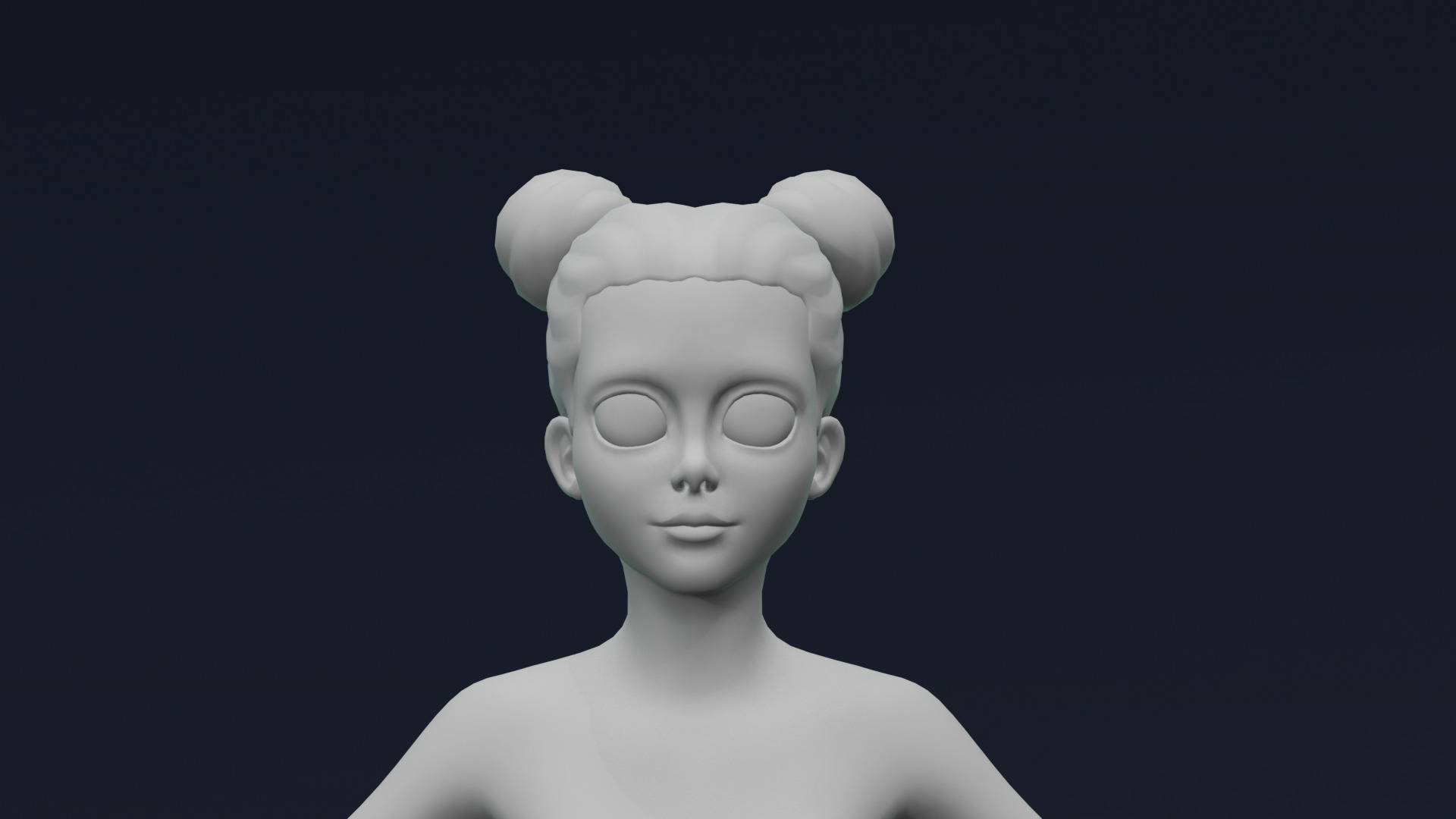 Stylized Girl Body Base Mesh Rigged with IK FK Switch Low-poly 3D model_8