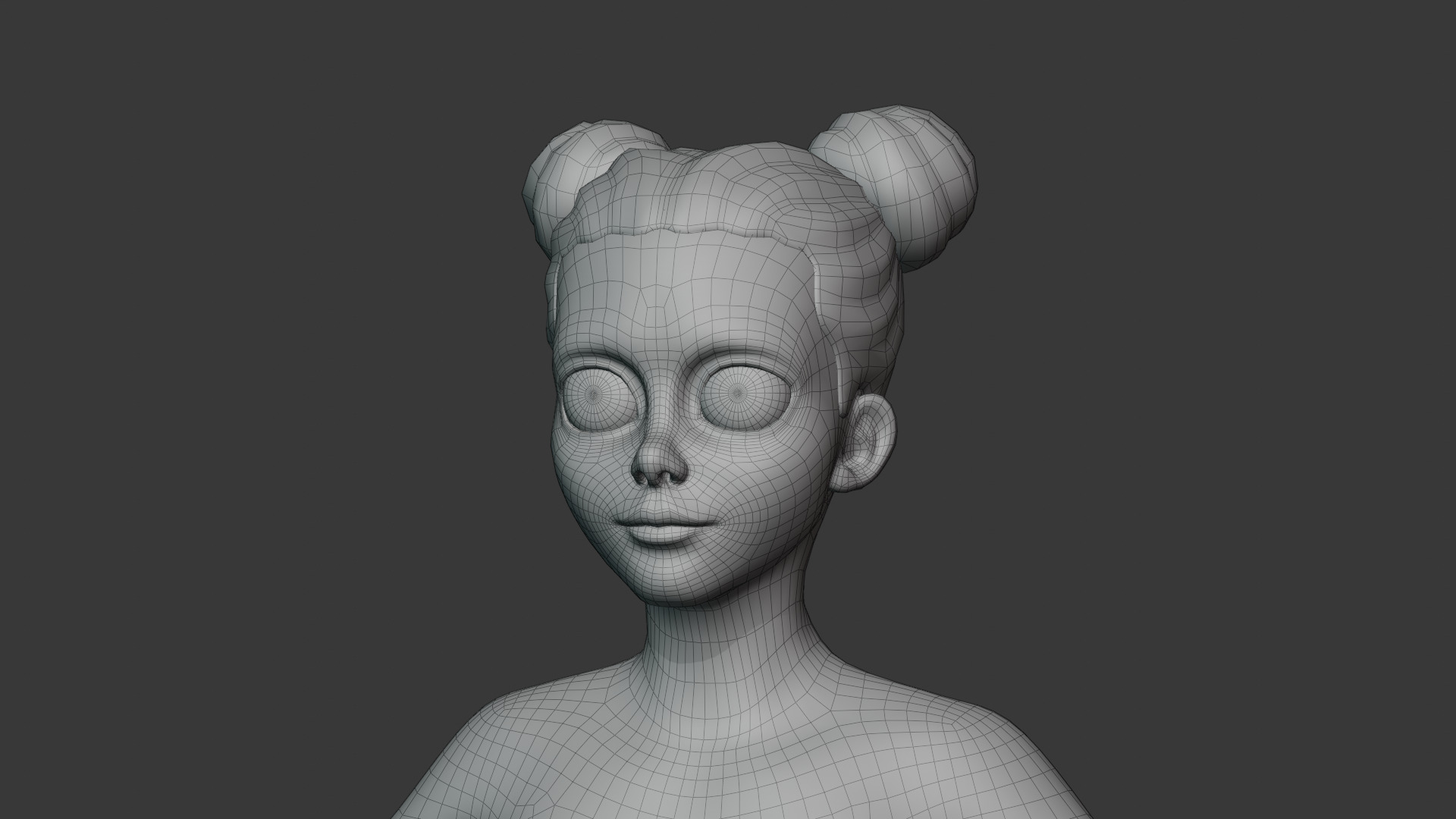 Stylized Girl Body Base Mesh Rigged with IK FK Switch Low-poly 3D model_17