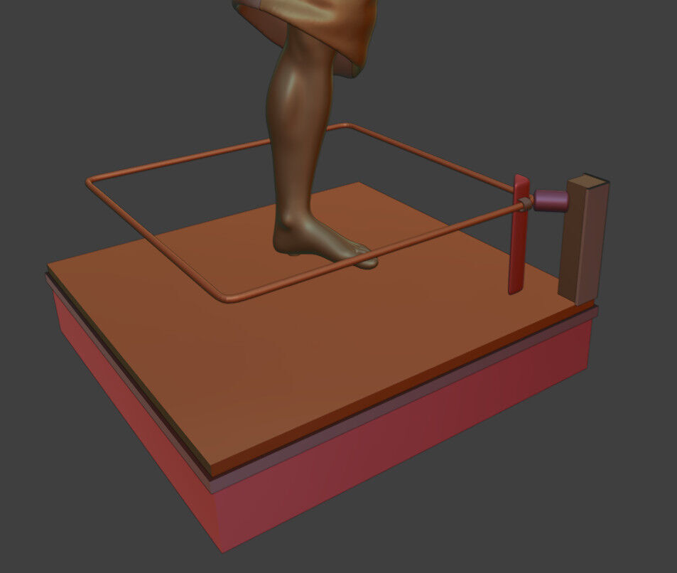 Realistic Muay Thai Fighter in a Boxing Ring Base print ready 3D print model_17