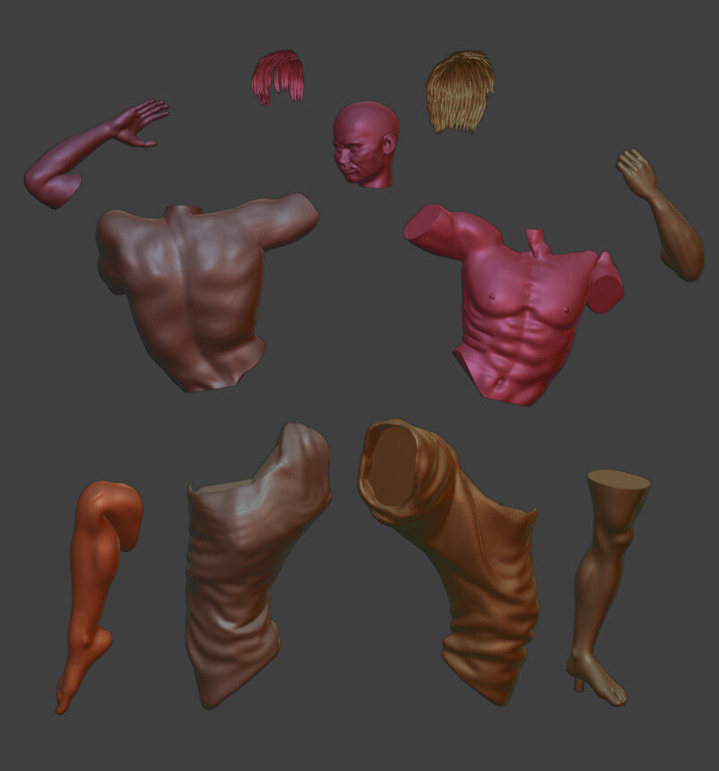 Realistic Muay Thai Fighter in a Boxing Ring Base print ready 3D print model_21
