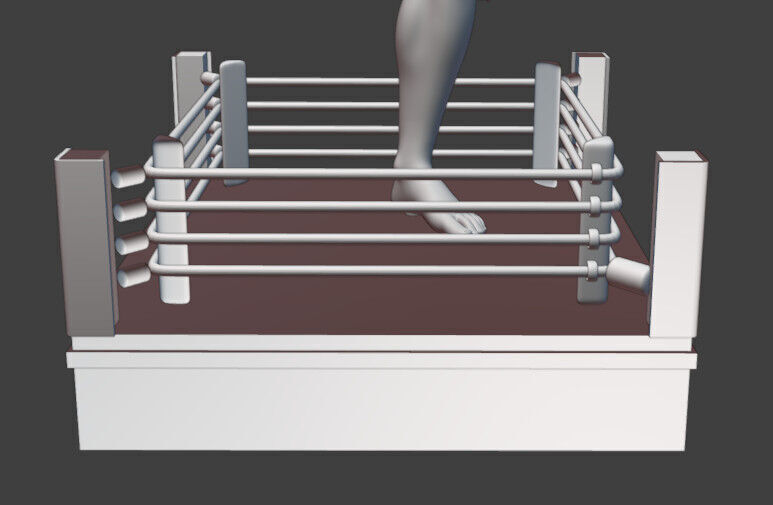 Realistic Muay Thai Fighter in a Boxing Ring Base print ready 3D print model_12