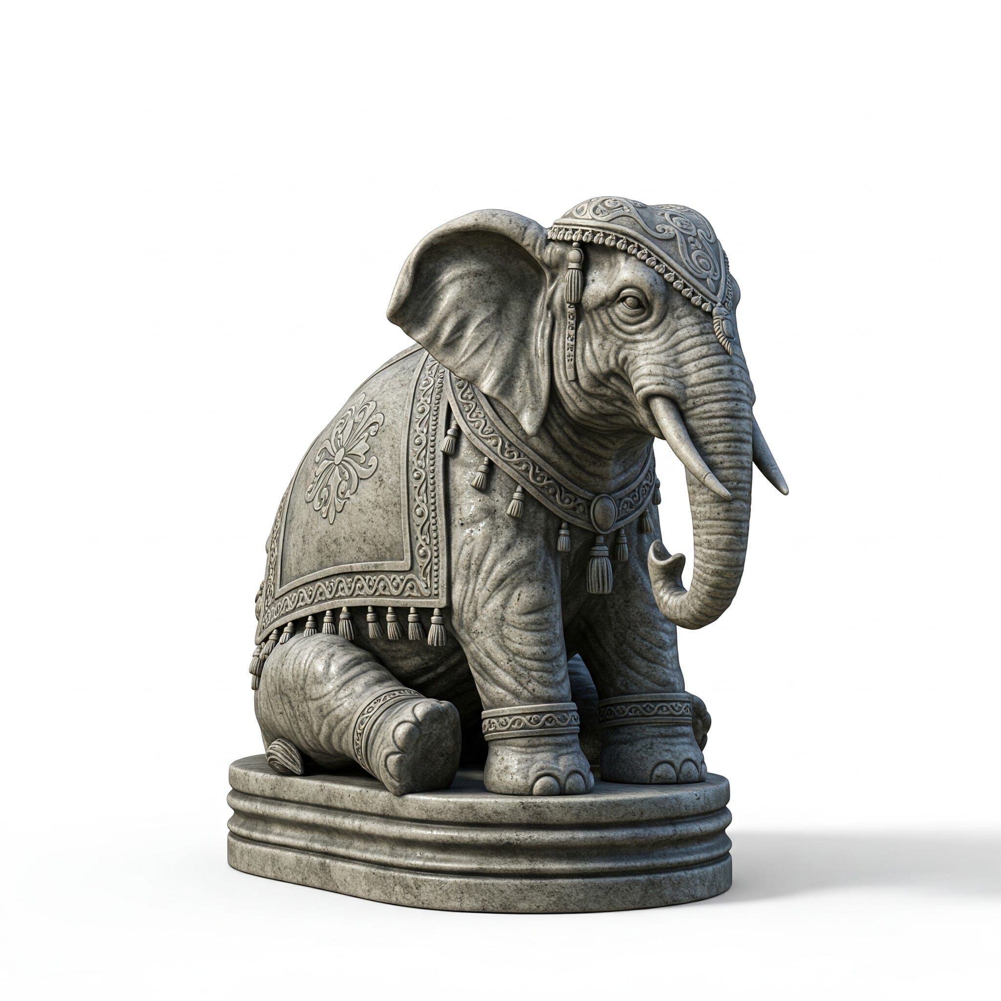 Victorian Style Elephant Sculpture 3D Model STL FBX OBJ GLB 3D print model_12