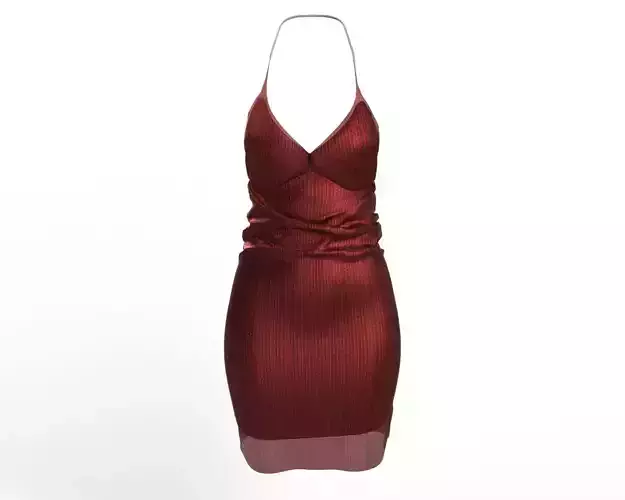 Stylish Designer Women Shiny Party Dress 3D model