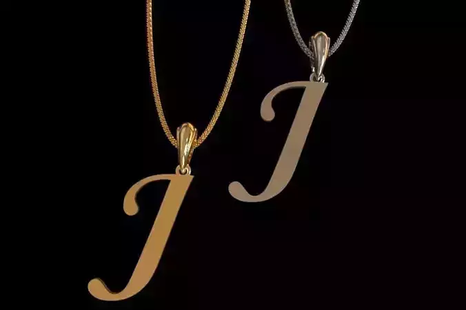 Letter J NECKLACE 3D print model