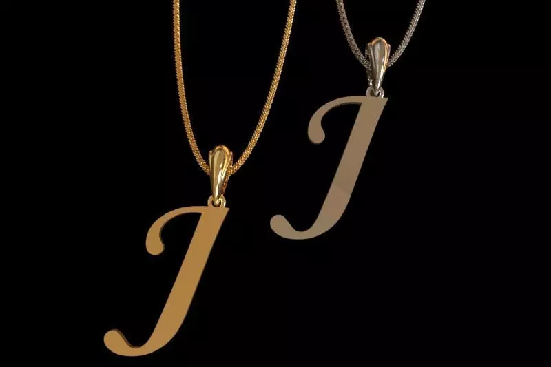 Letter J NECKLACE 3D print model
