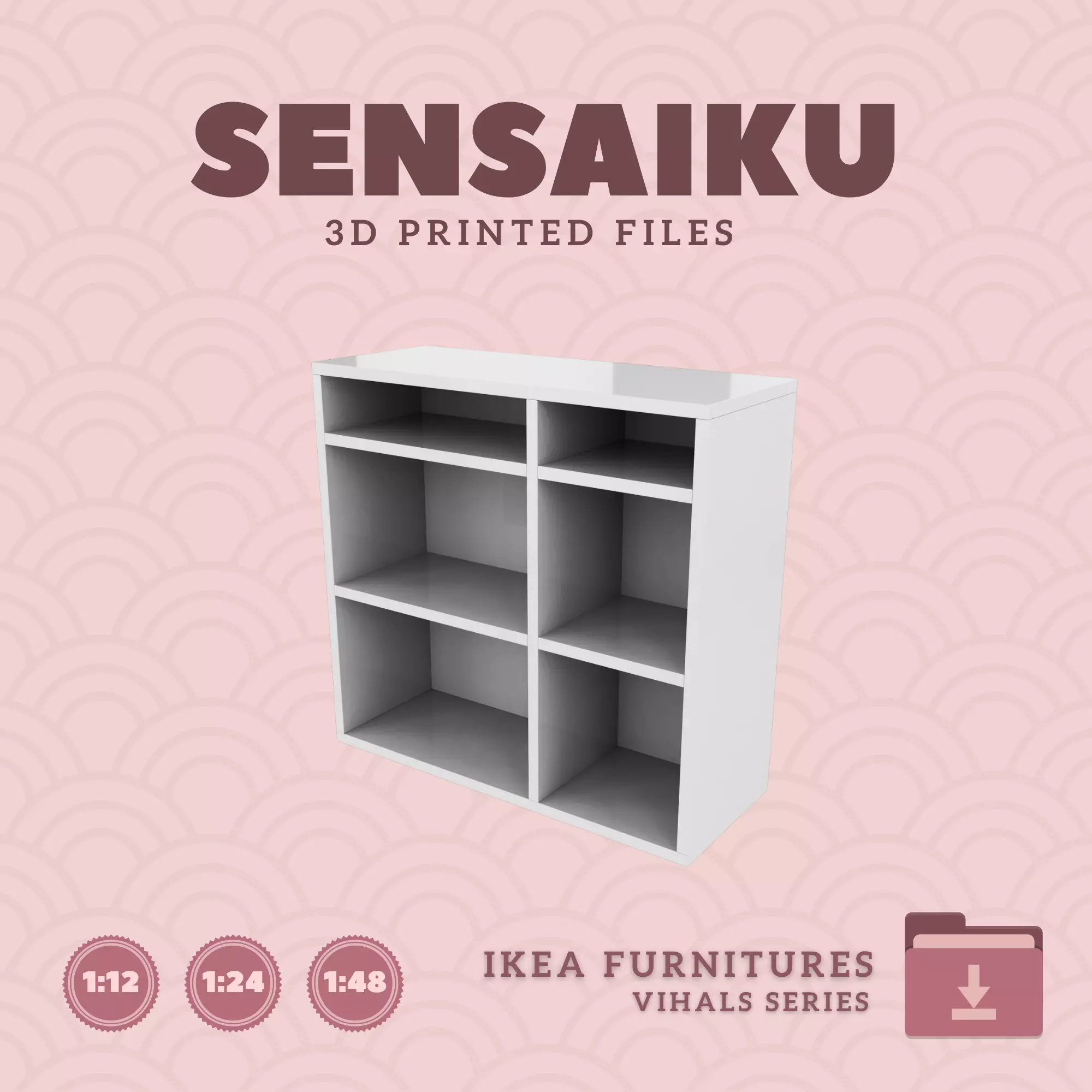 VIHALS Shelving Unit 37 In for Mini Dollhouse - IKEA - 3D Print 3D print model