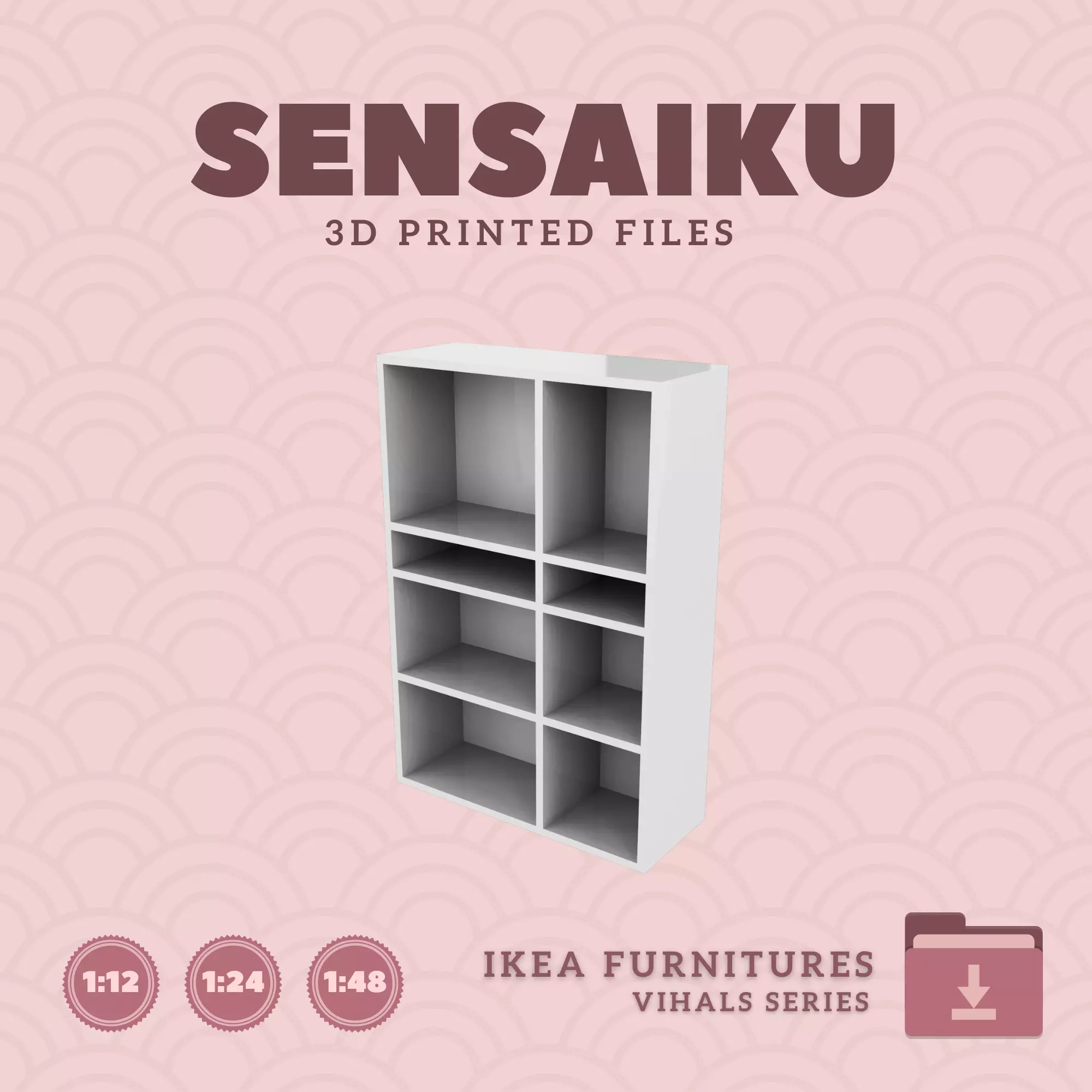 VIHALS Shelf Unit 55 In Height for Dollhouse - IKEA - 3D Print 3D print model
