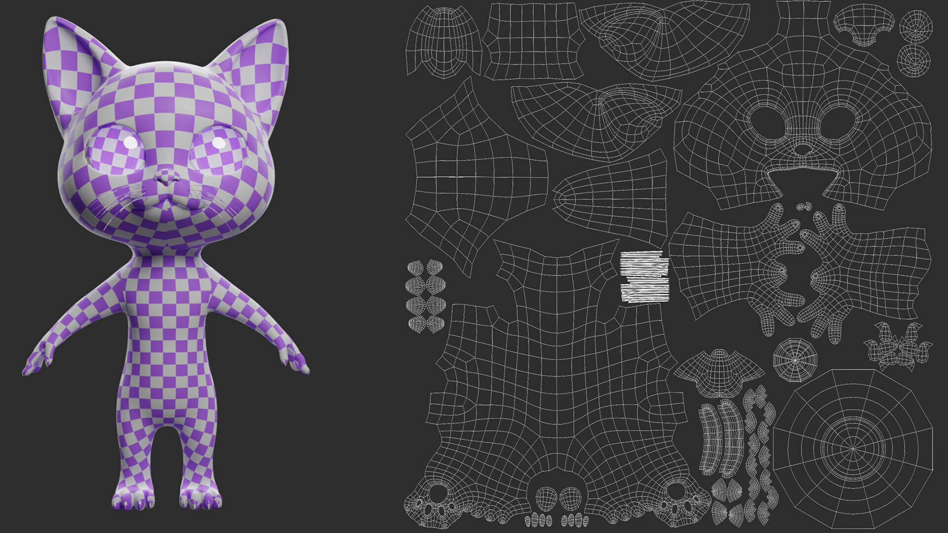 Cat Cartoon  Low-poly 3D model_5