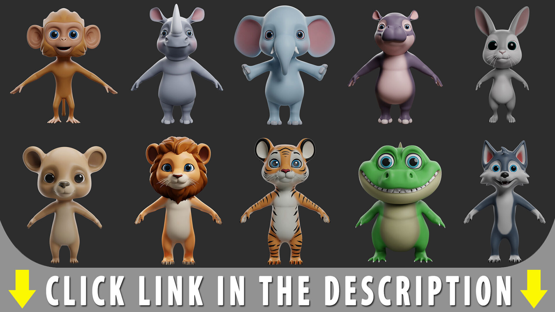 Cat Cartoon  Low-poly 3D model_9