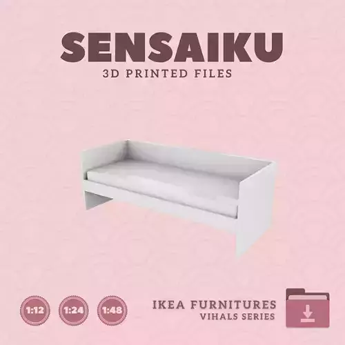 VIHALS Day-Bed for Miniature Dollhouse - IKEA - 3D Print 3D print model