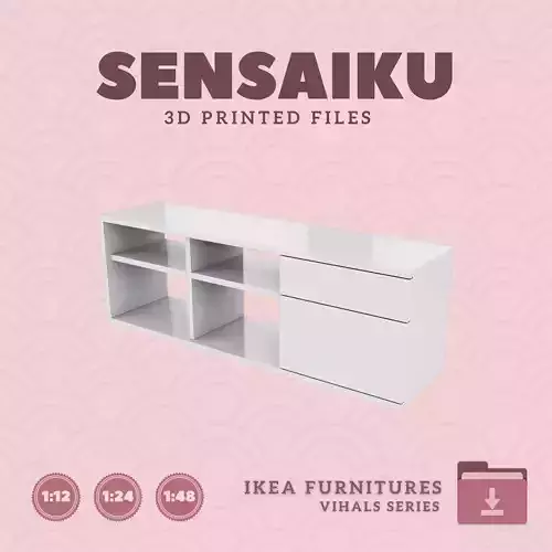 VIHALS TV Unit 57 Inch for Miniature Dollhouse - IKEA - 3D Print