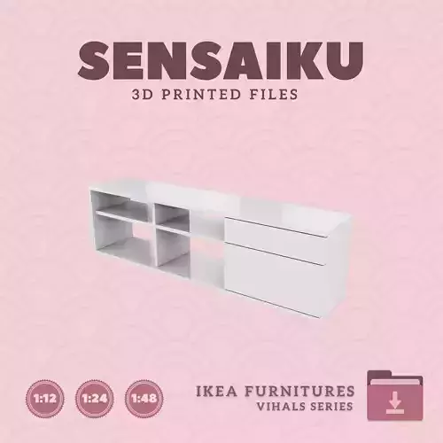 VIHALS TV Unit 69 Inch for Miniature Dollhouse - IKEA - 3D Print