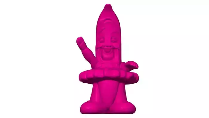80s Vintage Cute Cartoon banana Figure 3D Print Model