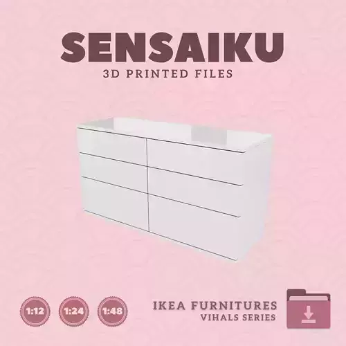 VIHALS 6 Drawer Dresser for Dollhouse - IKEA - 3D Print