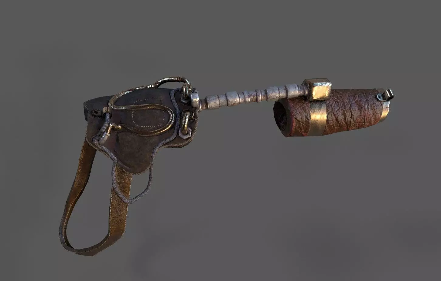  Steampunk  Shoulder pad Low-poly 3D model_0