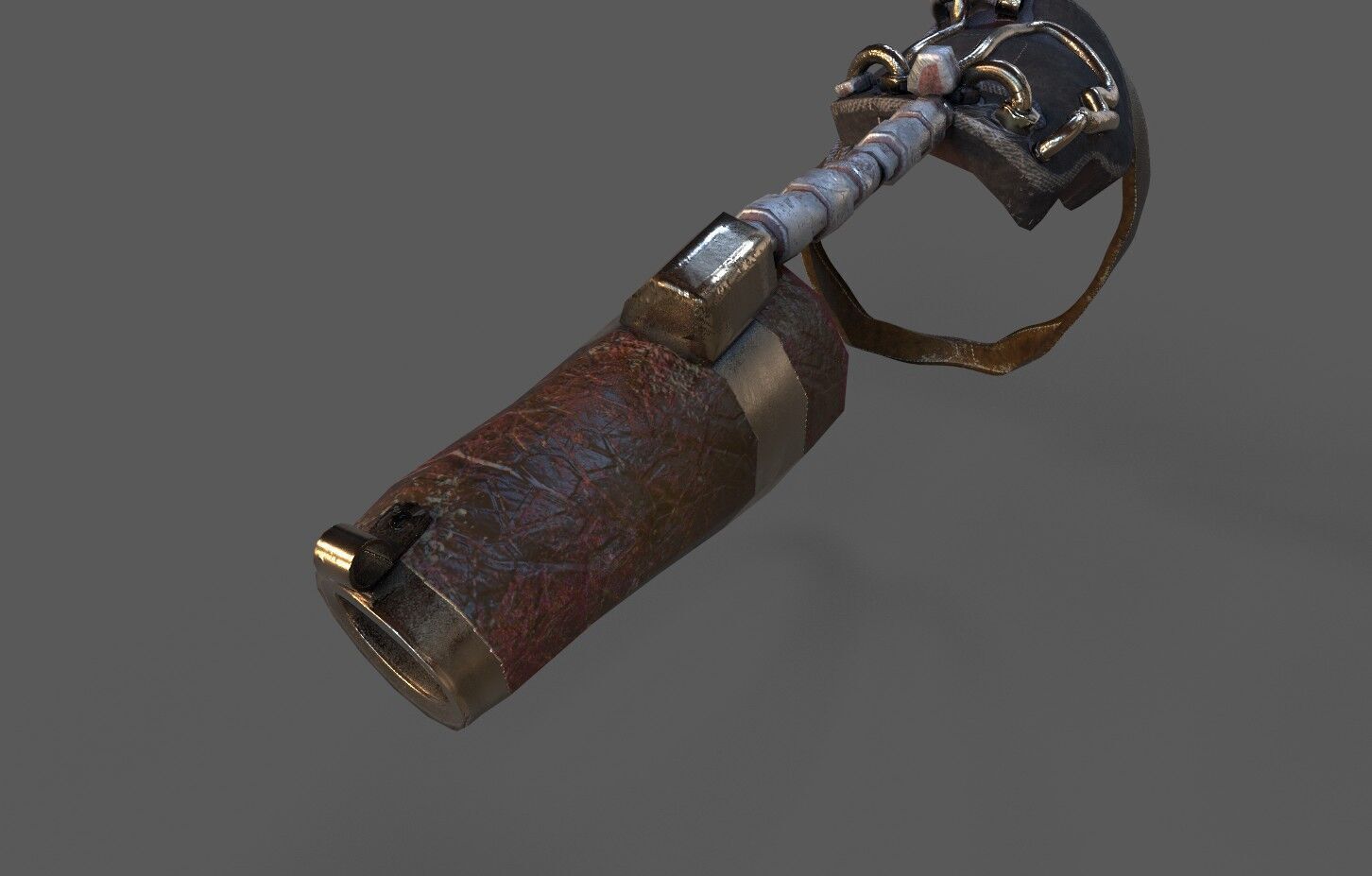  Steampunk  Shoulder pad Low-poly 3D model_3