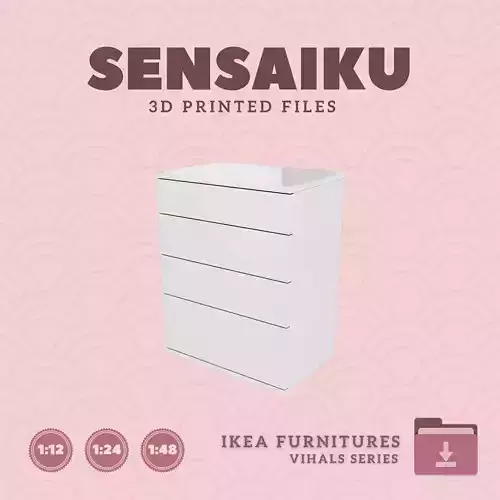 VIHALS 4 Drawer Chest for Dollhouse - IKEA - 3D Print 3D print model