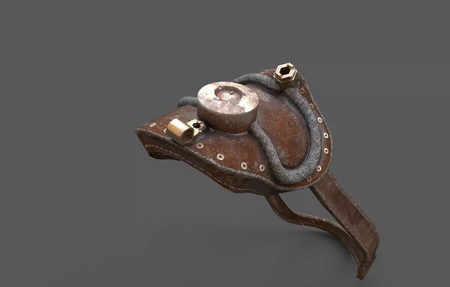 Steampunk Shoulder pad Low-poly 3D model_0