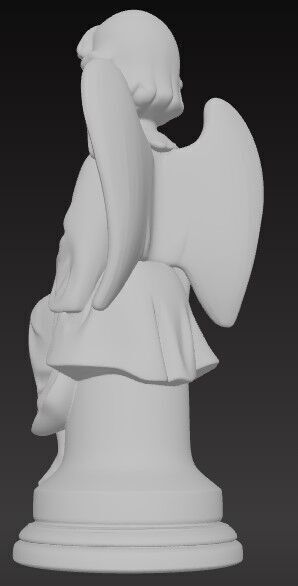 Victorian Style Child Angel Girl 3D Model STL FBX OBJ GLB 3D print model_1