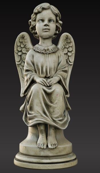 Victorian Style Child Angel Girl 3D Model STL FBX OBJ GLB 3D print model_7