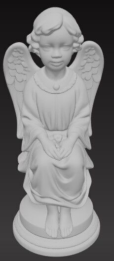 Victorian Style Child Angel Girl 3D Model STL FBX OBJ GLB 3D print model_5