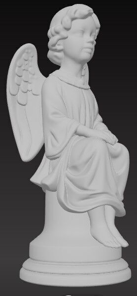 Victorian Style Child Angel Girl 3D Model STL FBX OBJ GLB 3D print model_3