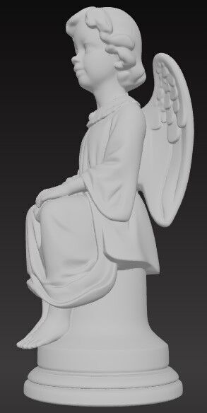 Victorian Style Child Angel Girl 3D Model STL FBX OBJ GLB 3D print model_2