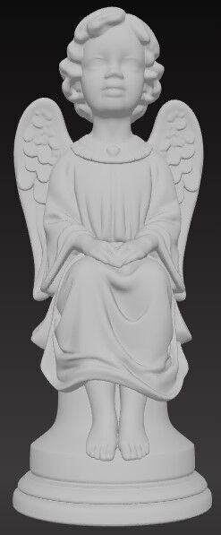 Victorian Style Child Angel Girl 3D Model STL FBX OBJ GLB 3D print model_4