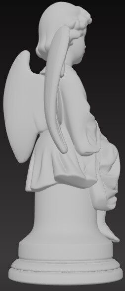 Victorian Style Child Angel Girl 3D Model STL FBX OBJ GLB 3D print model_12