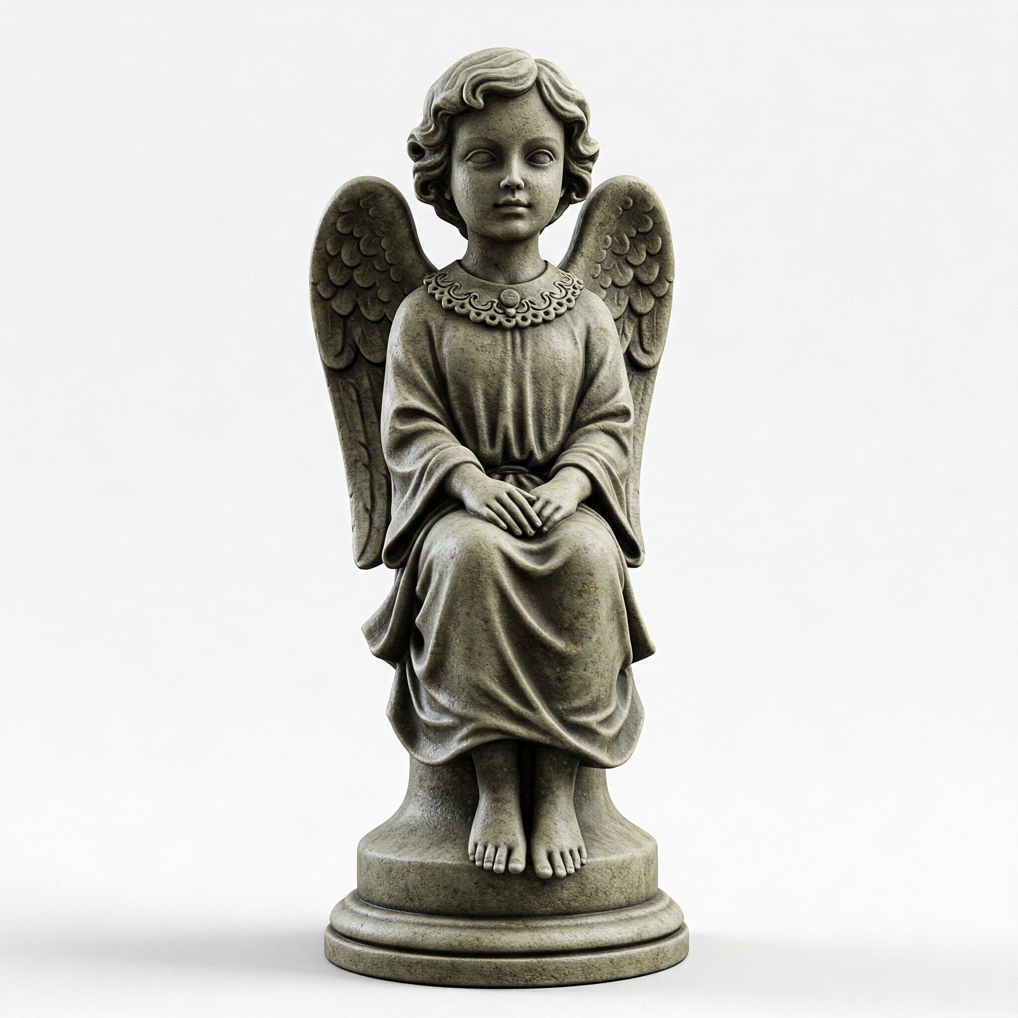 Victorian Style Child Angel Girl 3D Model STL FBX OBJ GLB 3D print model_14