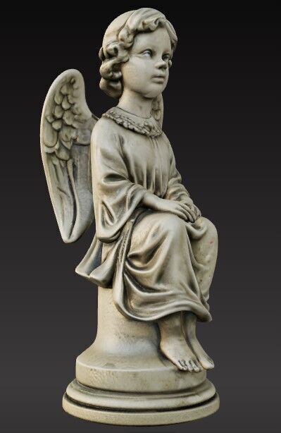 Victorian Style Child Angel Girl 3D Model STL FBX OBJ GLB 3D print model_8