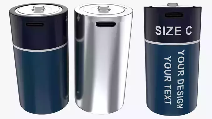 C Battery Cell with Type C USB 3D model