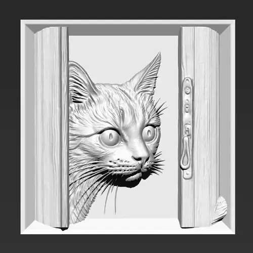 Cat Looking Out the Window A56 3D print model