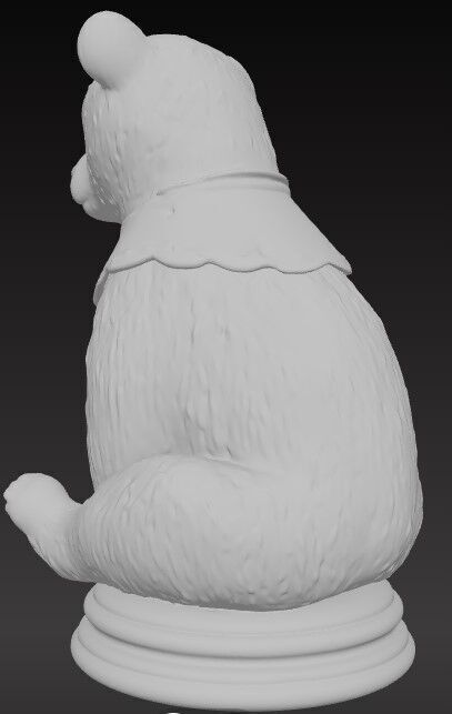 Victorian Style Bear Sculpture 3D Model STL FBX OBJ GLB 3D print model_5