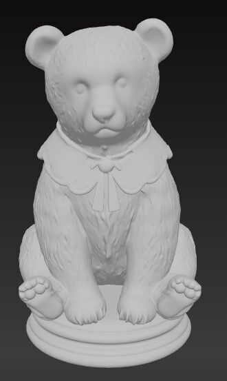 Victorian Style Bear Sculpture 3D Model STL FBX OBJ GLB 3D print model_4