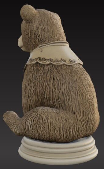 Victorian Style Bear Sculpture 3D Model STL FBX OBJ GLB 3D print model_12