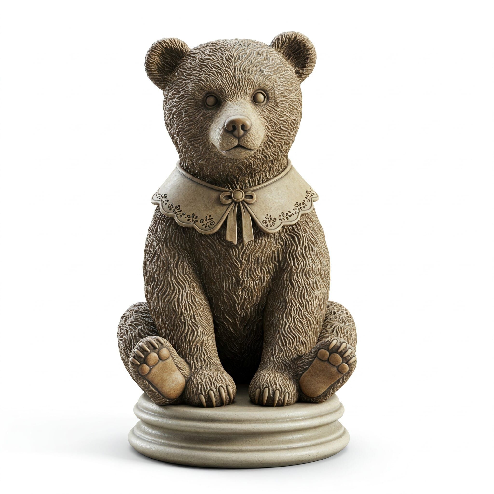 Victorian Style Bear Sculpture 3D Model STL FBX OBJ GLB 3D print model_13