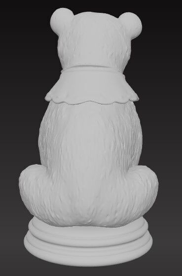 Victorian Style Bear Sculpture 3D Model STL FBX OBJ GLB 3D print model_7