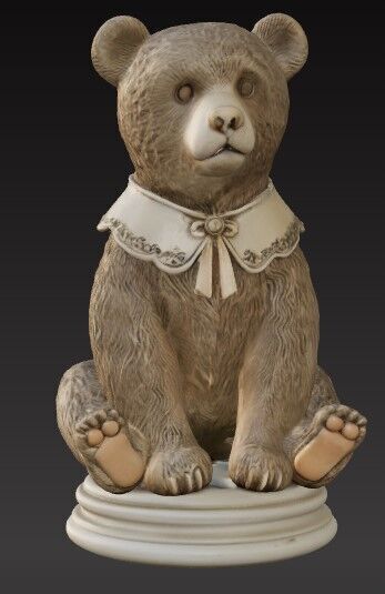 Victorian Style Bear Sculpture 3D Model STL FBX OBJ GLB 3D print model_8