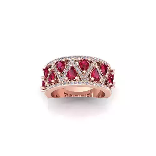 Fancy Gemstone Ring 10 3d Model and Render 3D print model