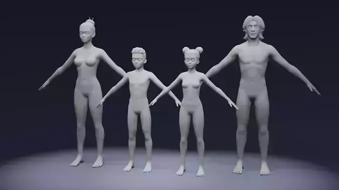 Stylized Human Body Base Mesh 3D Model 3D Model Collection