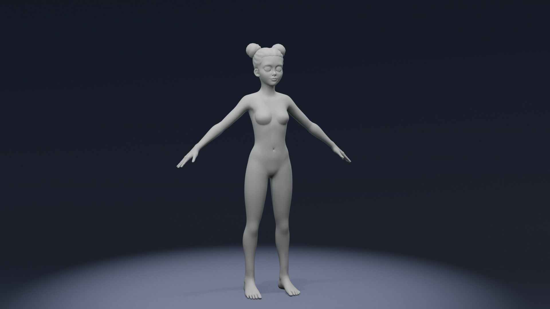 Stylized Human Body Base Mesh 3D Model 3D Model Collection_77