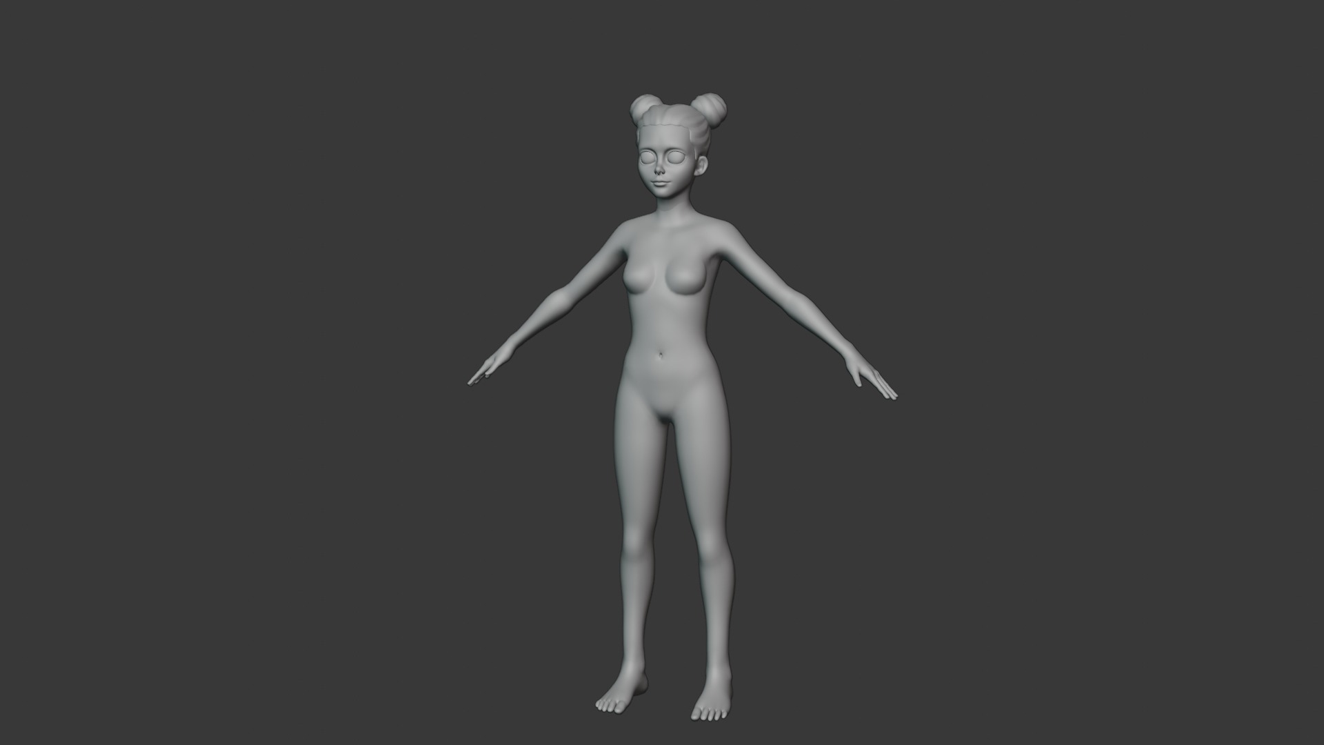 Stylized Human Body Base Mesh 3D Model 3D Model Collection_87