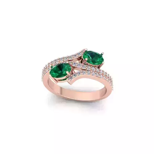 Fancy Gemstone Ring 8 3d Model and Render 3D print model