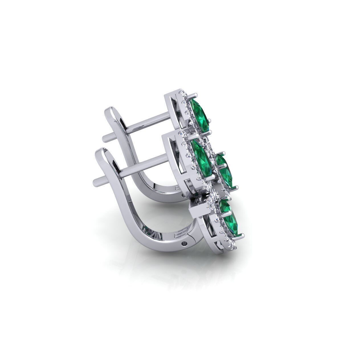 Fancy Gemstone Earring  5 3d Model and Render 3D print model_3