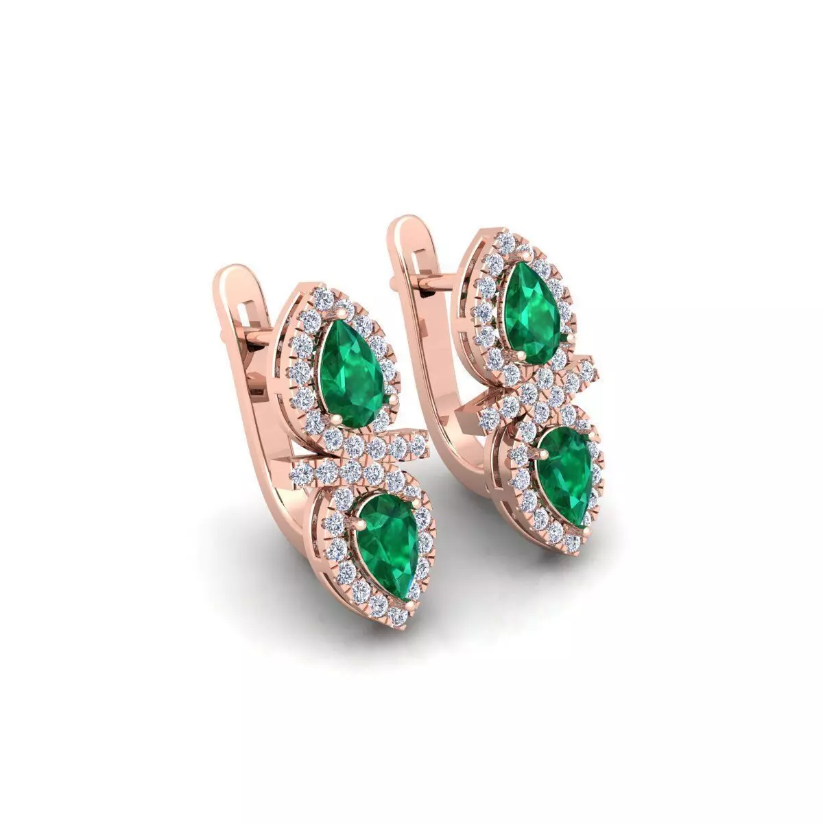 Fancy Gemstone Earring  5 3d Model and Render 3D print model_0